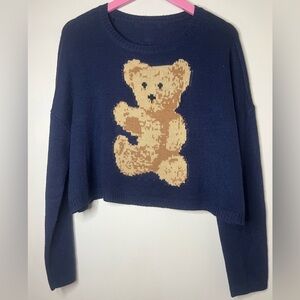 Navy Blue Teddy Bear Sweater